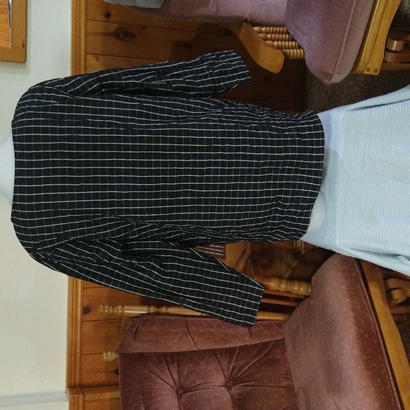 Size L check black an white loose fitting blouse - Picture 5 of 12